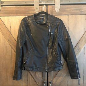 Topshop Faux Leather Jacket Size 10
